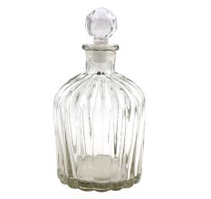 Oval Shape Decorative Glass Bottle (Set Of One piece)